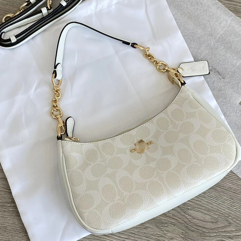 Coach High-Quality 1:1 New Women's Bag Teri Classic Monogram Shoulder Bag Handbag Crossbody Mahjong Bag