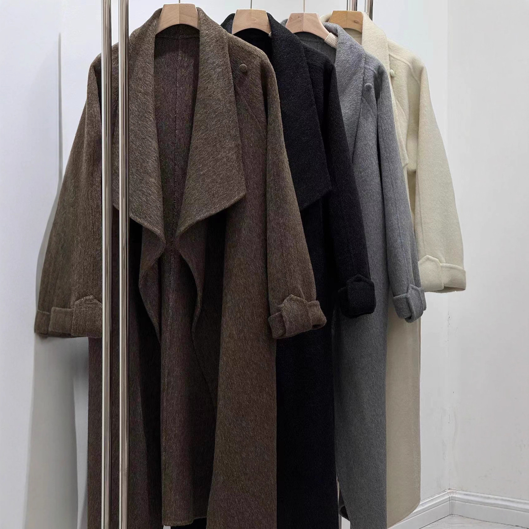 Nanyou Autumn and Winter New Double-Sided Cashmere Coat Mid-Length Woolen Coat Brand Women's Clothing Wholesale Supply