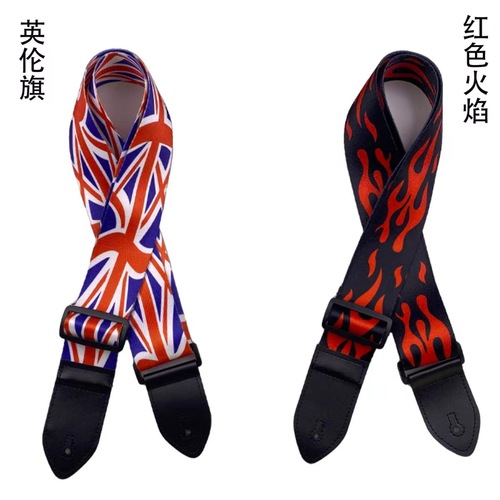 Guitar Strap, Ethnic Style Wide Wooden Guitar Shoulder Strap, Electric Guitar Polyester Printed Strap with Direct Supply