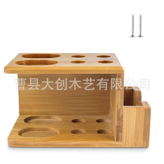 定制竹制牙刷架 – 壁挂式牙刷和牙膏架 – 浴室台面悬挂木架