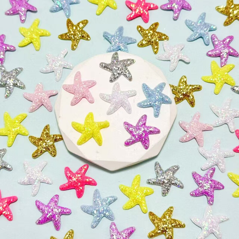 Cute Ocean Series Gold Powder Small Starfish Hairpin Accessories DIY Kidsren's Creative Handmade Materials Mobile Phone Case Decoration