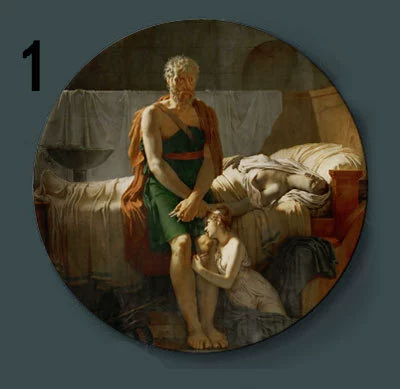 Декоративная тарель с масляной росписью Louvre, европейская настенная керамическая панель, декоративная тарелка для гостиной, для винного шкафа или ТВ-тумбы
