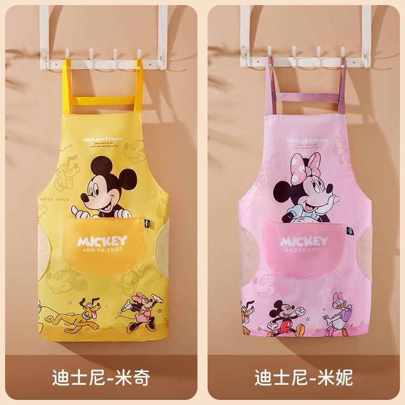 Disney Cartoon Apron for Kitchen Use, Waterproof and Oil-Proof, Cute for Women, with Hand-Wiping Feature, Suitable for Cooking and Catering Work Disney Cartoon Apron for Kitchen Use, Waterproof and Oil-Proof, Cute for Women, with Hand-Wiping Feature, Suitable for Cooking and Catering Work