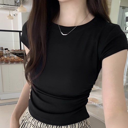 Summer Fashion Designers' Small Minority Short Sleeve T-shirt for Women, Instagram Trendy, Hot Chicks, Short Length, Slim Fit, Pure Desire Top