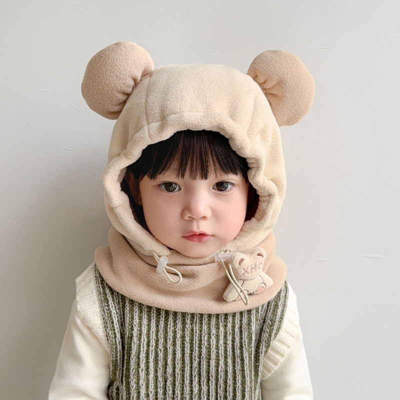 Sombrero para bebés de invierno más vello grueso sombrero a prueba de frío para niños y niñas máscara de viento de otoño y invierno