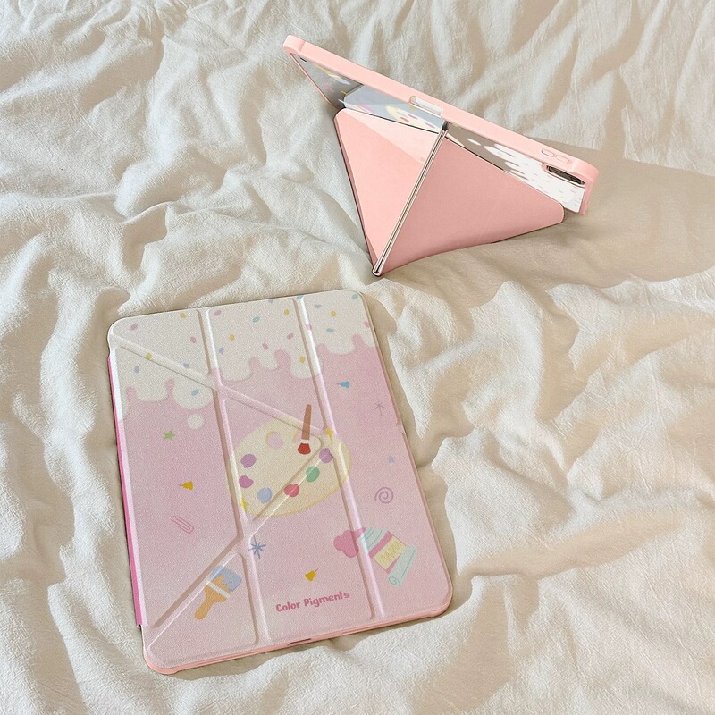 Cartoon pink color palette tablet protective case for iPad 10/11/12 generation/Air4/5/6/8/10.2 Cartoon pink color palette tablet protective case for iPad 10/11/12 generation/Air4/5/6/8/10.2