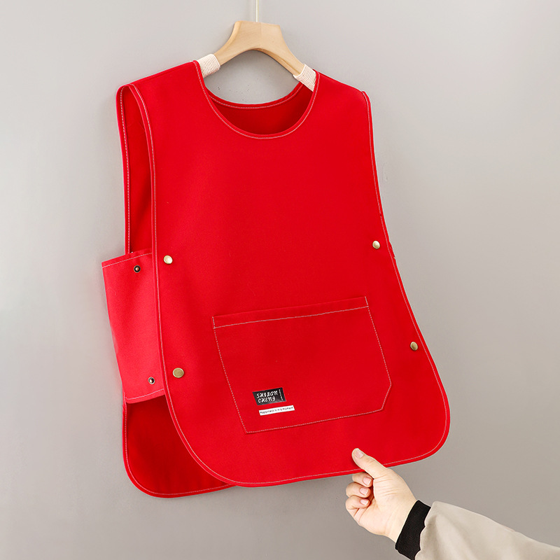 Chaleco delantal hombro red red cocina doméstica 2025 nuevo trabajo impermeable a prueba de aceite impresión de logotipo personalizado femenino