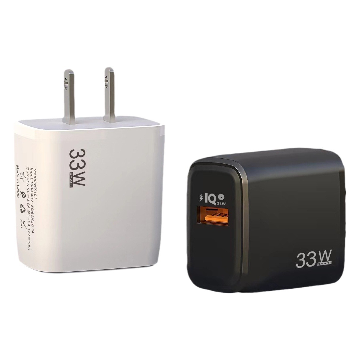 Cargador USB para teléfono móvil QC3.0, cabezal de carga rápida de 5V1A, adaptador aplicable a las normas europeas, americanas y británicas, nitruro de galio certificado