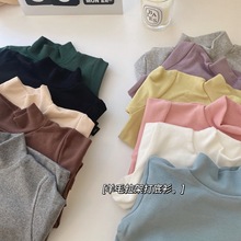 童装儿童打底衫半高领男童内搭纯棉女童秋冬加厚上衣宝宝保暖T恤