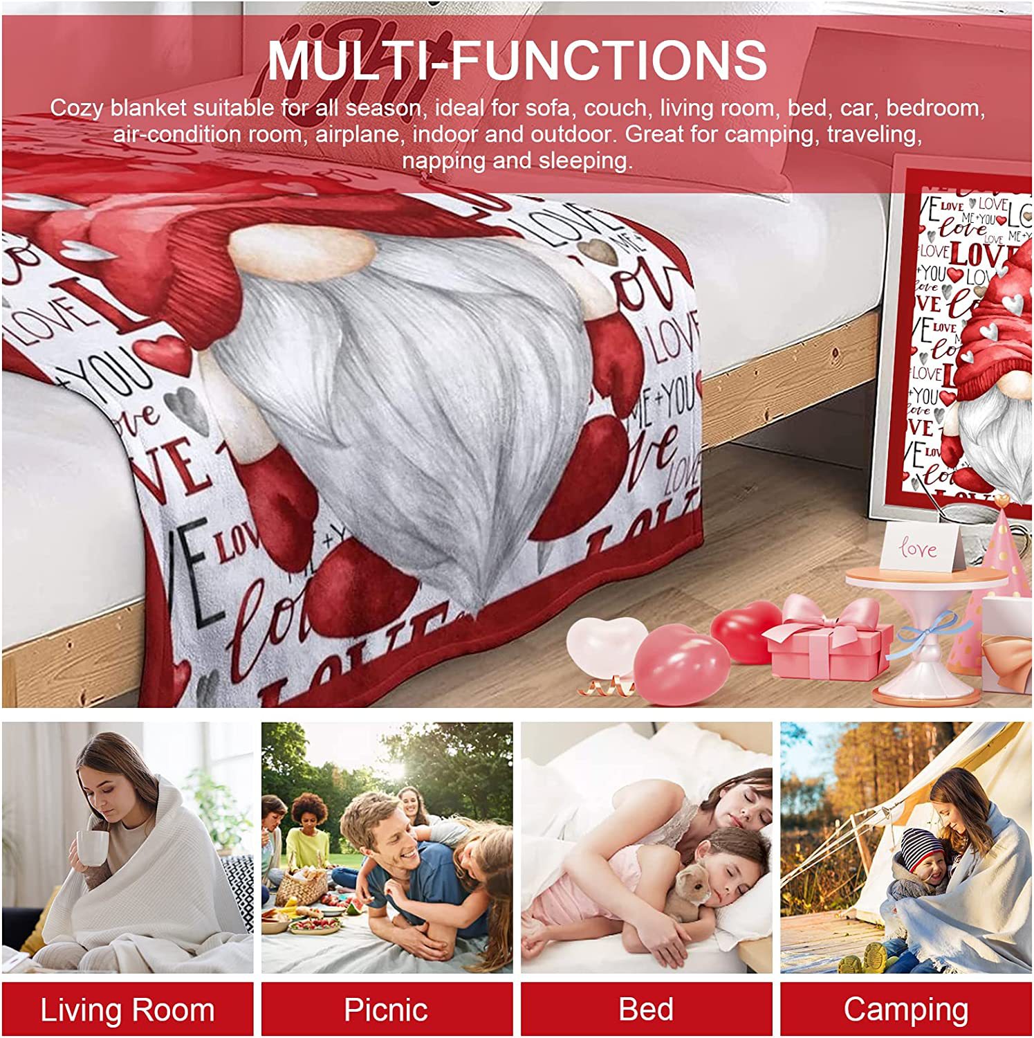 Decke mit Liebesbriefbezug für Sofabettwäsche, ultraweiche Flanelldecke_voghion.com