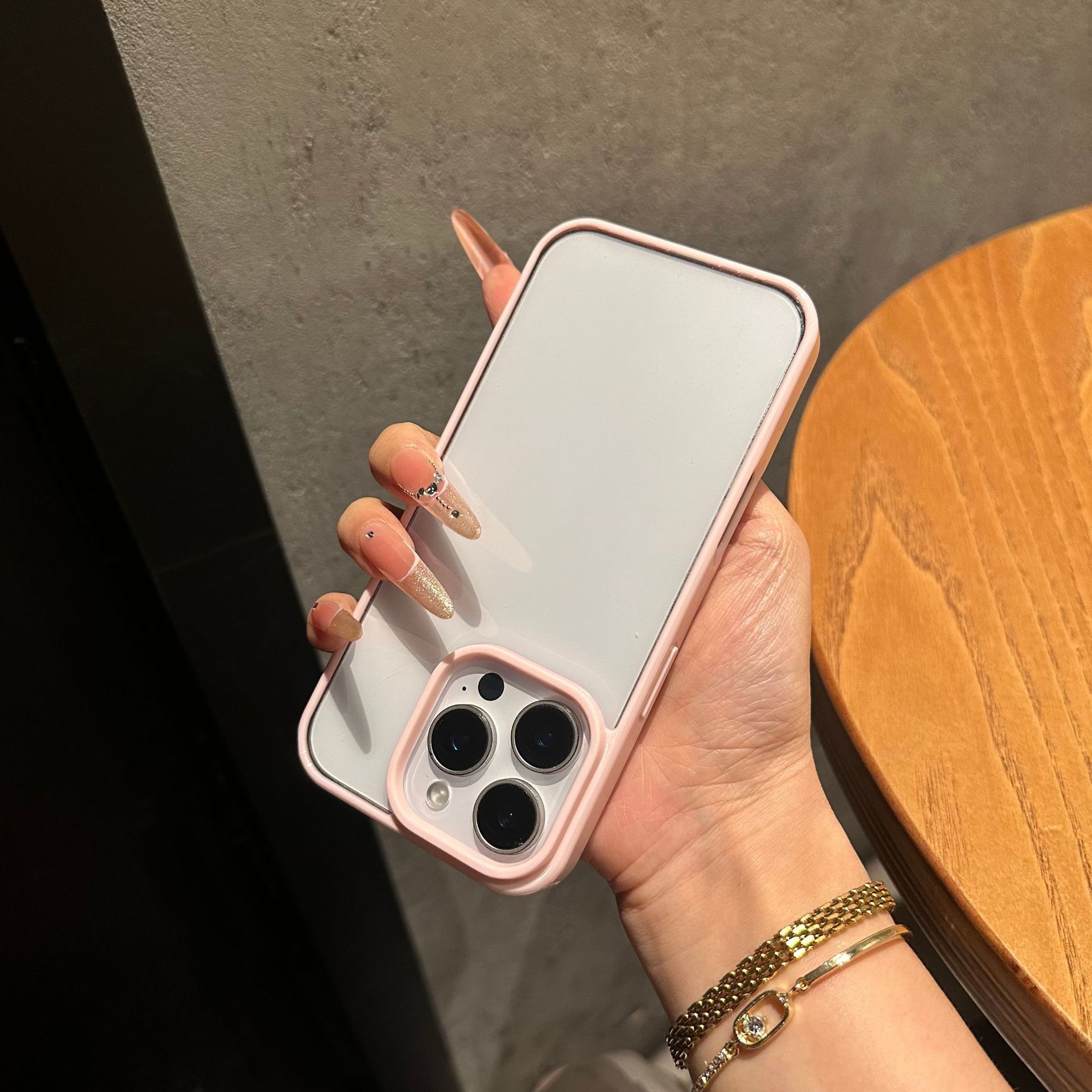 iPhone 16 Pro Max şeffaf akrilik dopamin kontrast renkli kenarlıklı Apple 15 koruyucu kılıf
