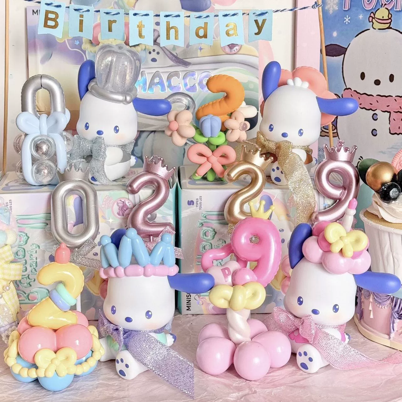 Sanrio, шарик, минифигура, милая настольная кукла, подарок на день рождения