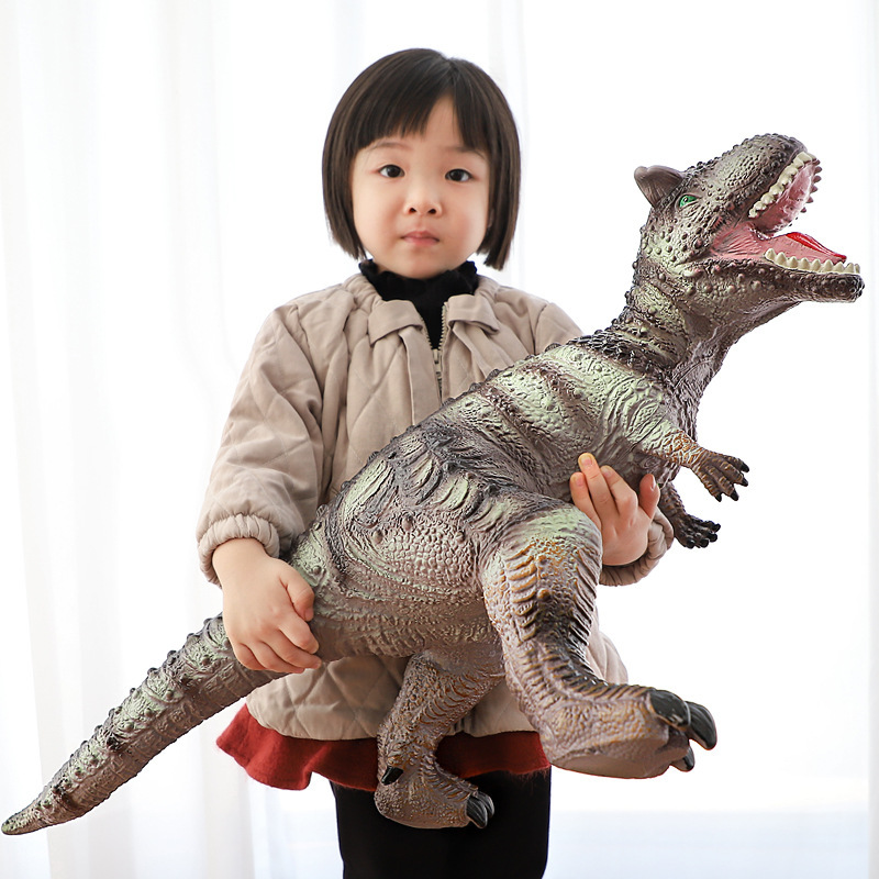 Extra Large Soft Rubber Sounding Dinosaur Toy Artificial Tyrannosaurus Rex Triangle Velociraptor Cow Dragon Model Toy for Boys and Girls