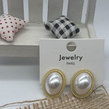 韩国东大门代购同款椭圆大珍珠耳环耳钉女个性时尚网红ins风耳饰