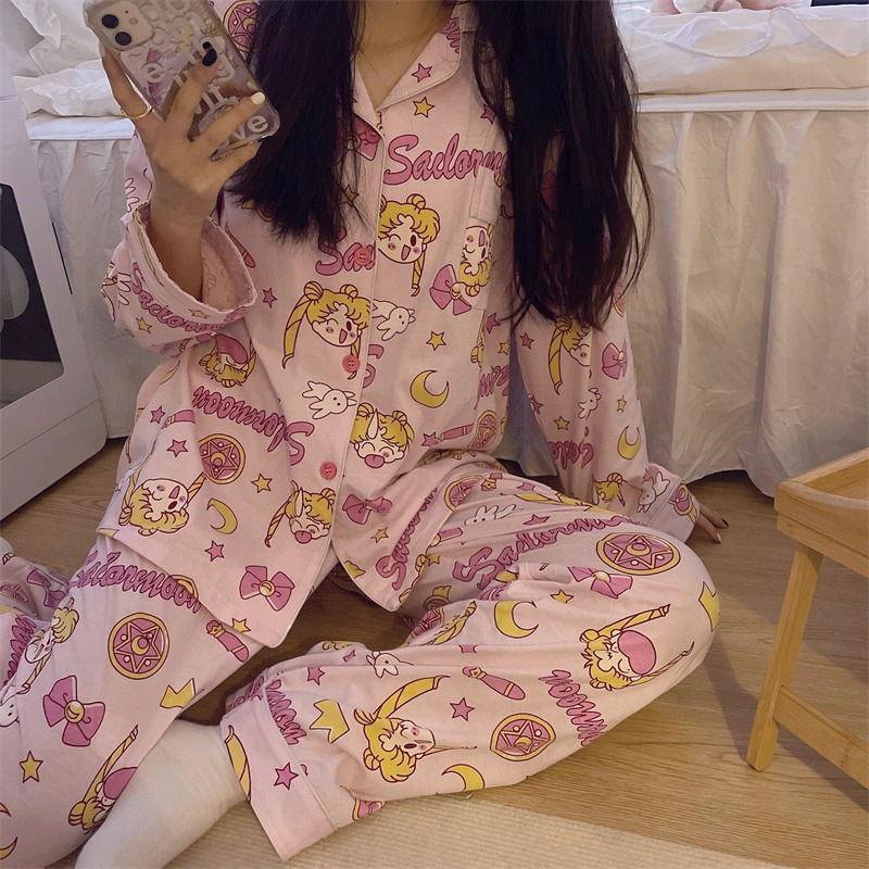 工場卸売りpyjamas日系アニメ布丁犬パジャマ女春秋綿長袖長ズボンカバー対外貿易|undefined