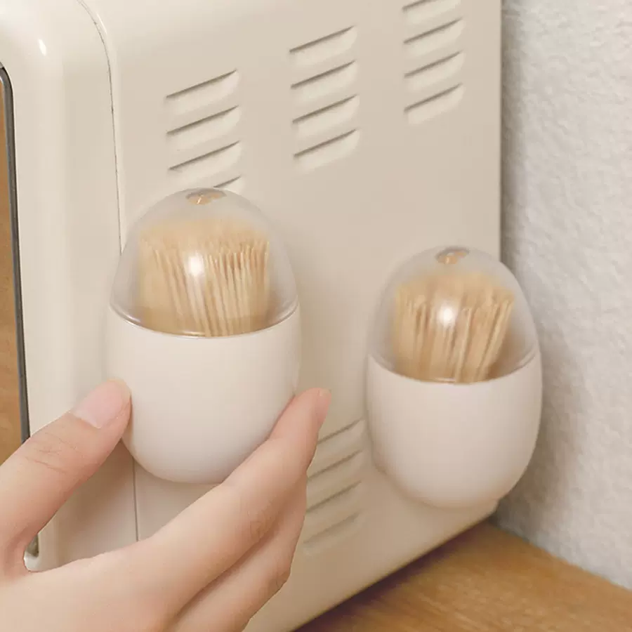 批发磁吸透明日式家用鸡蛋牙签盒 轻奢客厅餐厅冰箱微波炉牙签筒