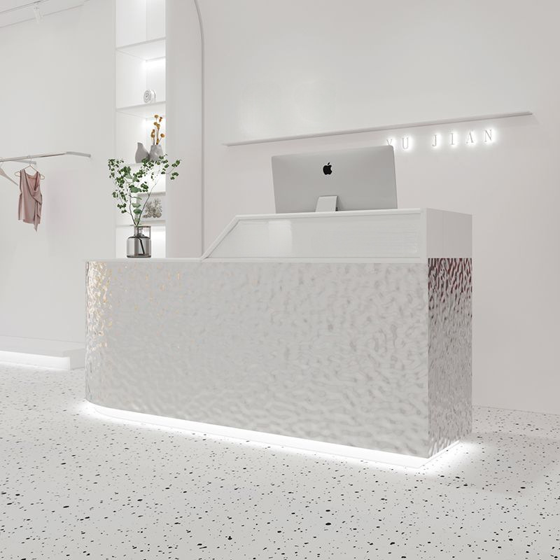 简约现代女装店收银台网红服装奶茶吧台店铺不锈钢前台轻奢院