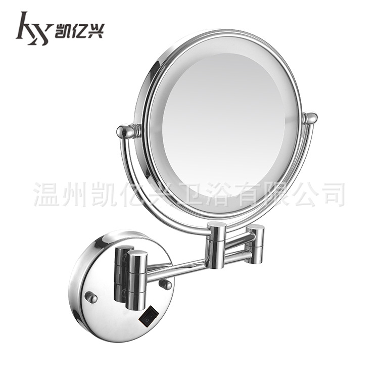 Bathroom Retractable Foldableing Makeup Mirror Led Fill-In Bathroom Vanity Mirror Hotel Wall-Mounted Beauty Mirror Magnifying Mirror