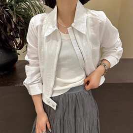 气质薄款防晒衣女春夏新款小众休闲百搭显瘦短款防晒衫外套