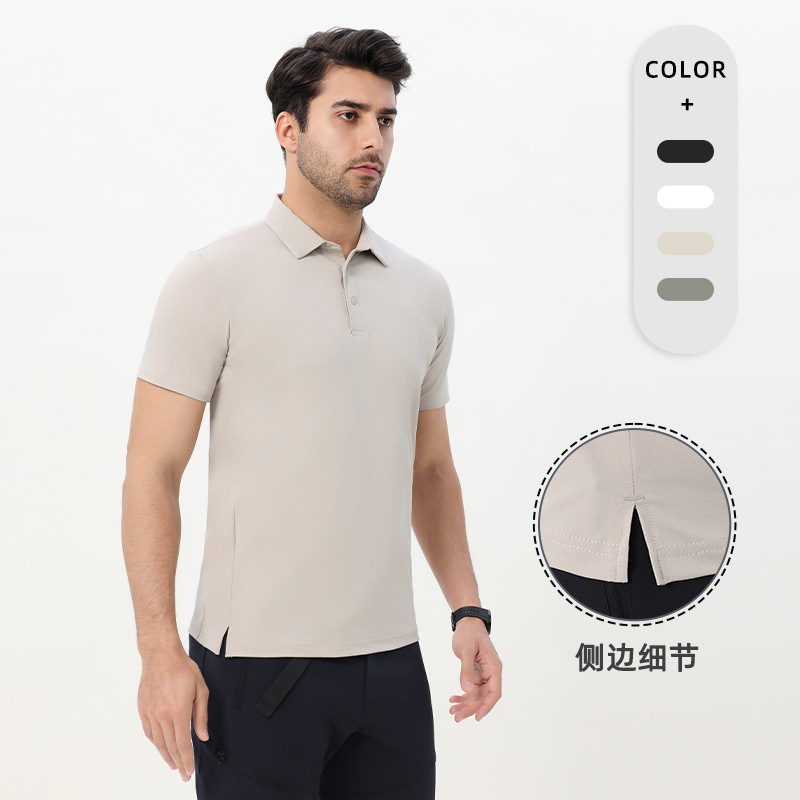 Summer Outdoor Quick-drying Polo Shirt Men's Urban Commuter Hiking Mountaineering Sports Top Breathable Anti-wrinkle Casual Short-sleeve