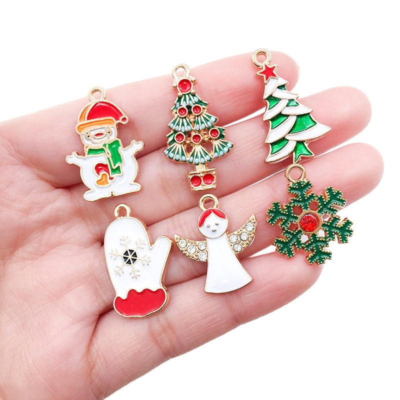 DIY accesorios de la joyería colgante de la joyería árbol de Navidad decoración de Navidad goteo de aceite de aleación de Navidad colgante transfronterizo Venta caliente