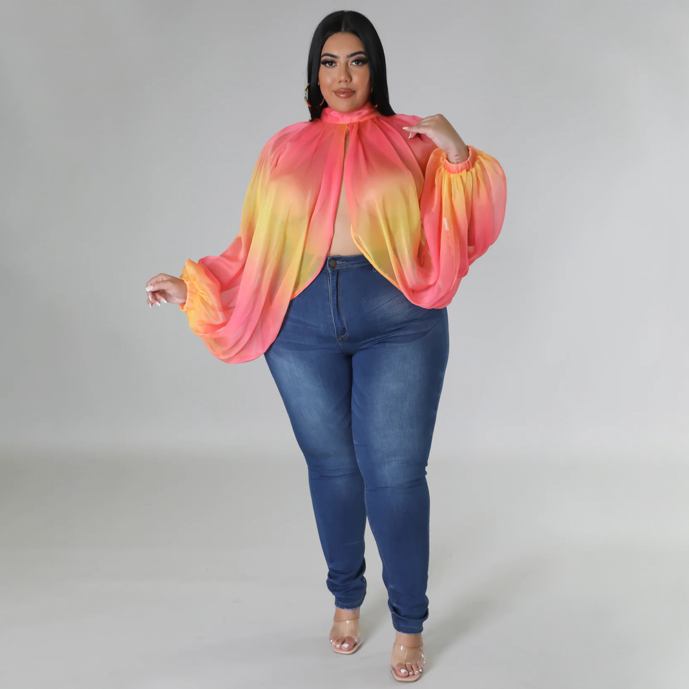 252g Weight Long Sleeve Sleeve Length Regular Sleeve Sleeve Type Spandex, Polyester, Chiffon Fabric Type Long Top Length Blouse Tops Type Daily, Street Occasion Round Neck Neckline Regular Fit Fit Type Color Block Pattern Spring&Summer Season Streetwear Style Blouse Long Sleeve Plus Size Tops Streetwear Color Block 52