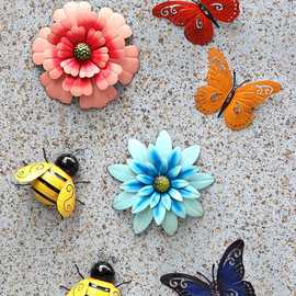 院子墙面装饰幼儿园别墅花园墙上铁艺墙面遮挡蝴蝶造景创意庭院