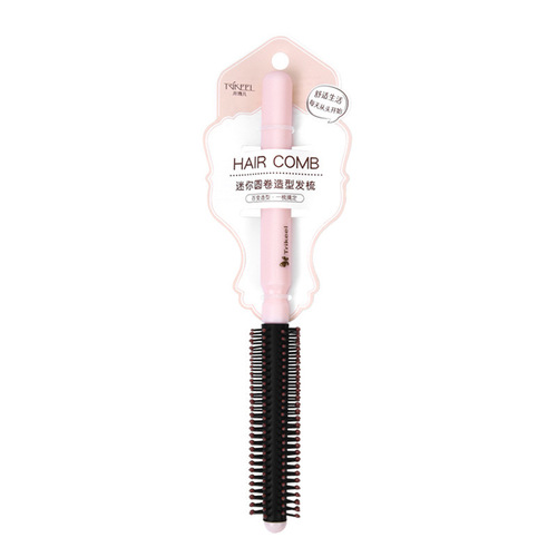 Chuanqi'er household blow-styling mini curly hair comb massage comb hairdressing comb cylindrical curling comb plastic small comb