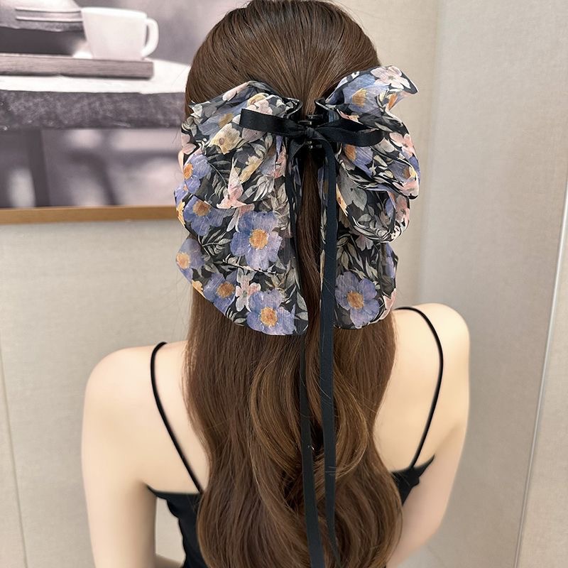 Women's Japanese Style Sweet Bow Knot Cloth Floral Hair Claws display picture 14