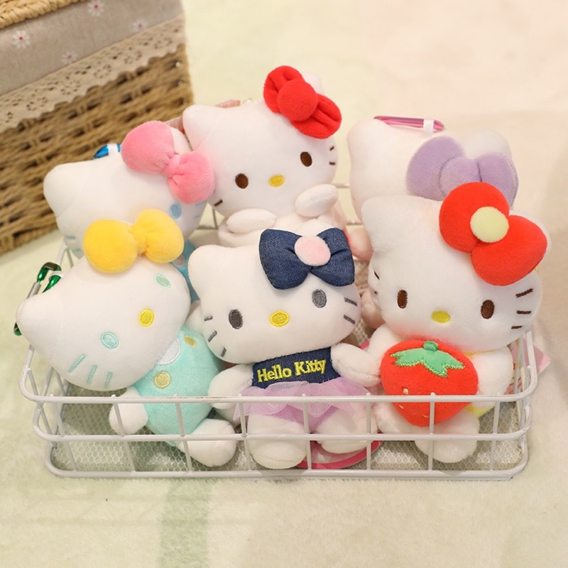 正版三丽鸥hellokitty凯蒂猫包包挂件毛绒公仔钥匙扣书包挂饰玩偶|undefined