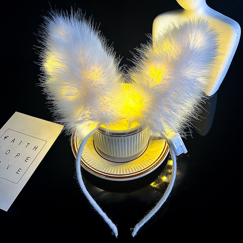 Bar espectáculo atmósfera props luminoso peluche orejas de gato accesorios de cabello zorro bandas de cabello mercado nocturno accesorios de fiesta de suministro