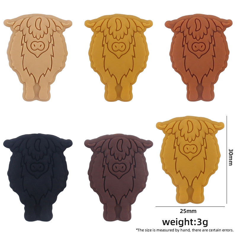 Nuevo bebé suministros de dibujos animados vaca pequeño mordedor creativo DIY bebé molar Cadena de pezón cadena anti-gota accesorios pequeños