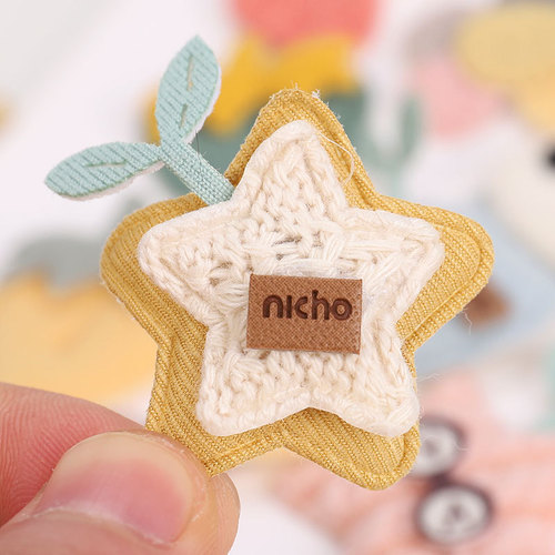 Japanese and Korean Style Cute Cartoon Fabric Sticker DIY Plush Hair Clips, Hair Bands, Hair Accessories, Decorative Patch