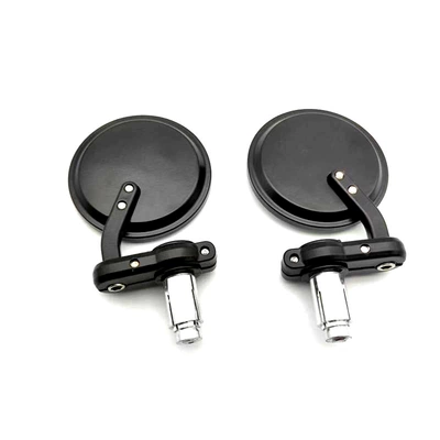 Motorcycle Rearview Mirror Modification Accessories Handlebar Rearview Mirror Motorcycle Round Rearview Mirror Foldableing Rearview Mirror (Motorcycle rearview mirror) - black-does-not-fold
