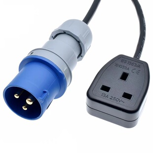 IEC309 IP67��ˮ���I���^16A���^�DӢҎĸ�� 2��1.5ƽ�����~��о