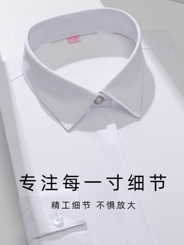 Camisas personalizadas de grupo para mujeres de mangas largas elásticas delgadas sin planchado ropa de trabajo formal herramientas de bordado LOGO