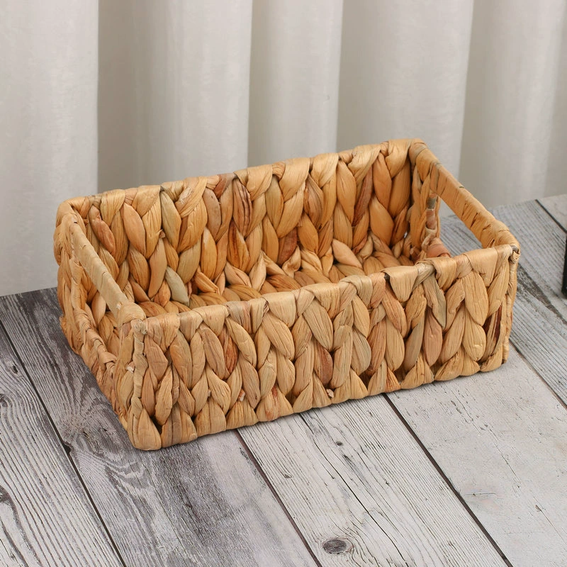 Плетёная корзина из водного гиацинта, ручная работа, для хранения, настольное украшение, мягкий декор, для мелочей, для блогеров.