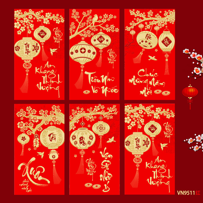 臻婷厂家2026新款越南文红包春节卡通马生肖新年大号利是封袋批发|undefined
