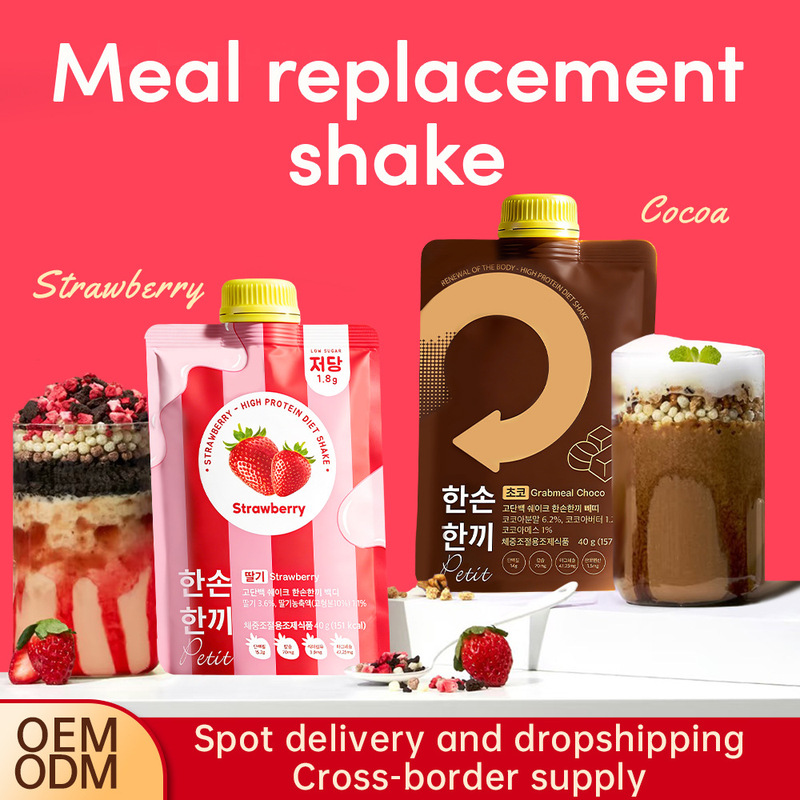 Cross-Border Tk Popular Strawberry Meal Replacement Shake in a Bag, Strong Satiety, Dinner Staple Milkshake Meal Replacement Powder