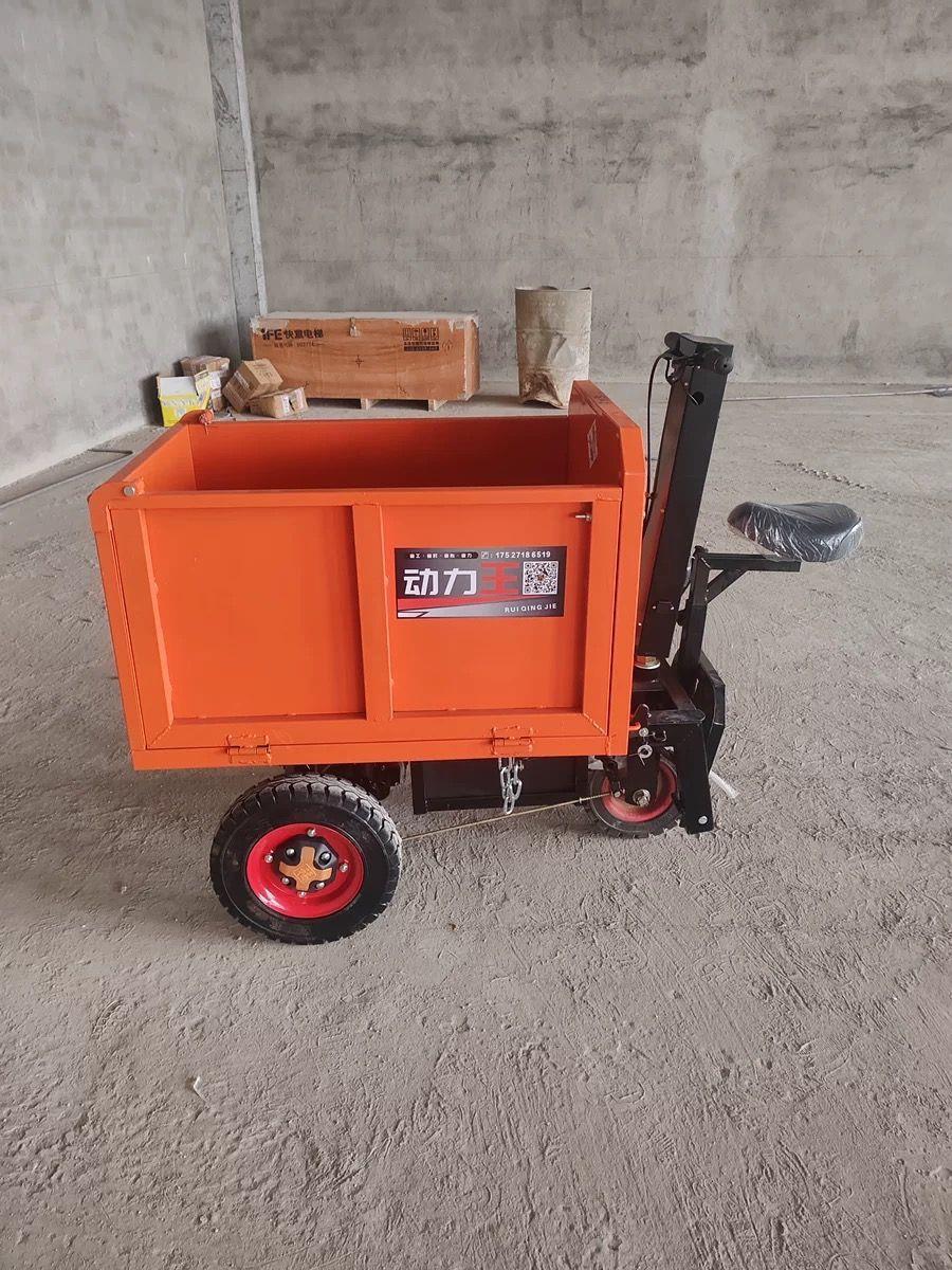 400-8 Solid Tire Construction Site Electric Handcart Three-Wheel Flatbed Cart with Solid Outer Tire, Puncture-Proof, No Inflation Needed, Wear-Resistant