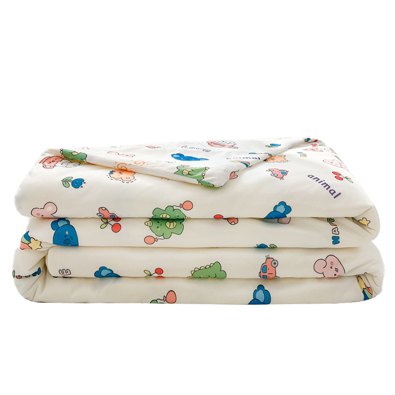 Edredón fresco de verano de fibra de soja de algodón de punto, edredón de aire acondicionado lavable a máquina de verano, edredón fino de verano para niños