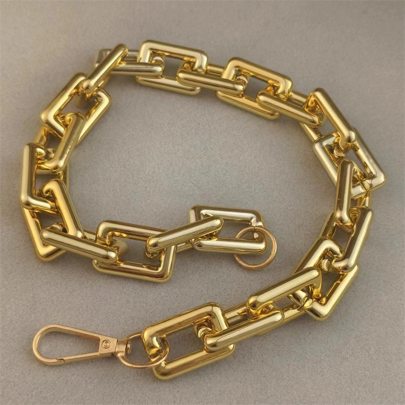 CCB Single Buckle Geometric Square Chain Cold Style Hip Hop Punk Gold silver Women's Coarse Necklace Cross Border Jewelry