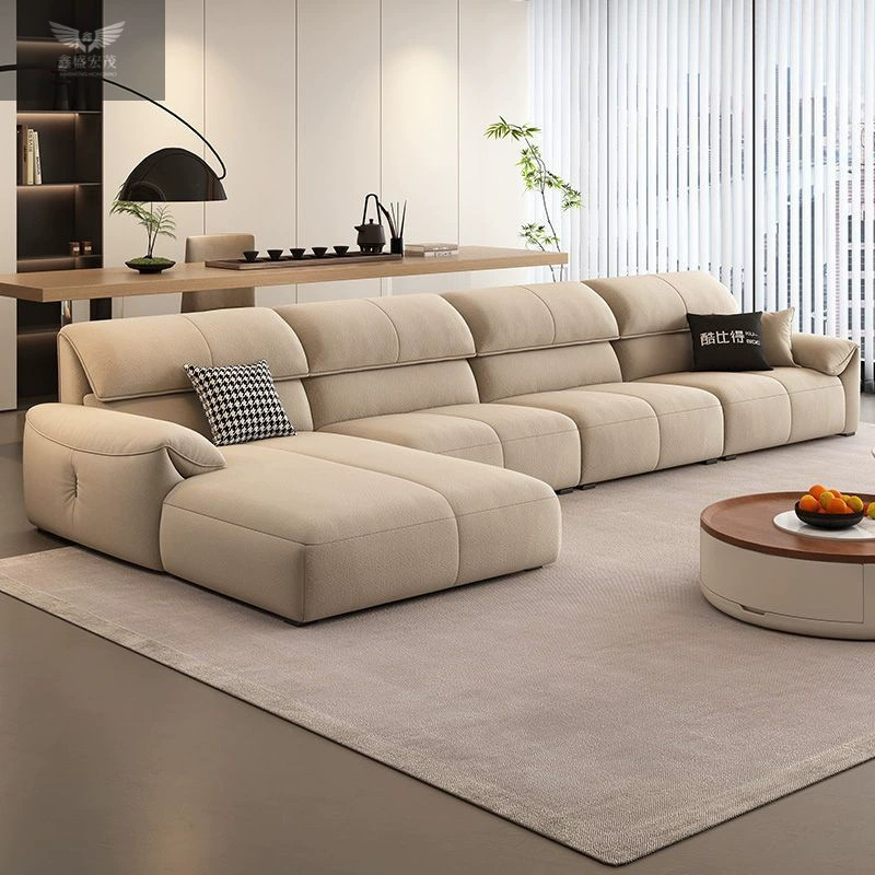 Sofá estilo crema sala de estar 2025 nuevo estilo moderno y simple combinación de concubina real de esquina arena de tela de captura de gato