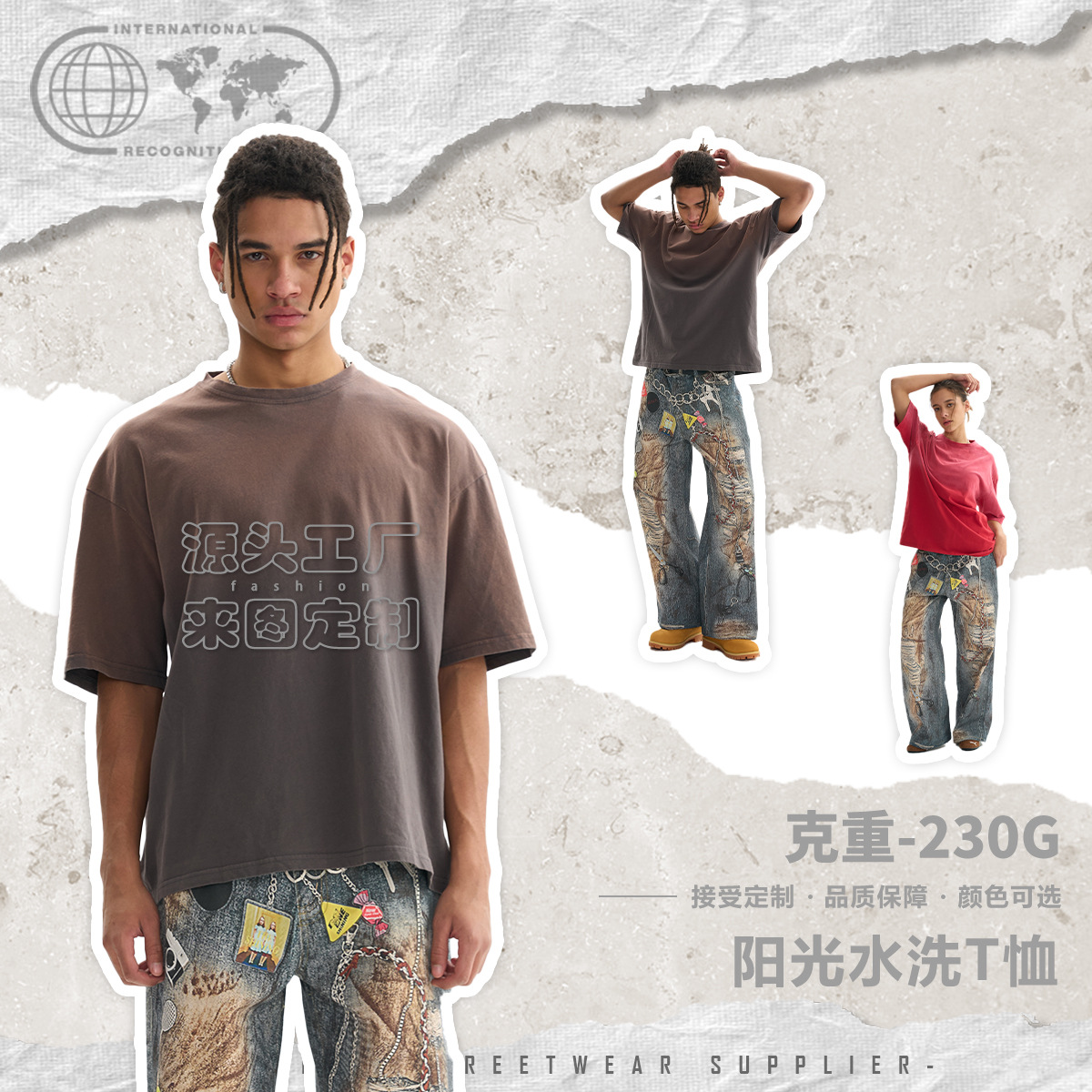 ETAI Hombre| Marca transfronteriza algodón de alta calidad camiseta de hombre de manga corta gradiente de aire callejero caballo de caballo para hombre de manga corta image 3