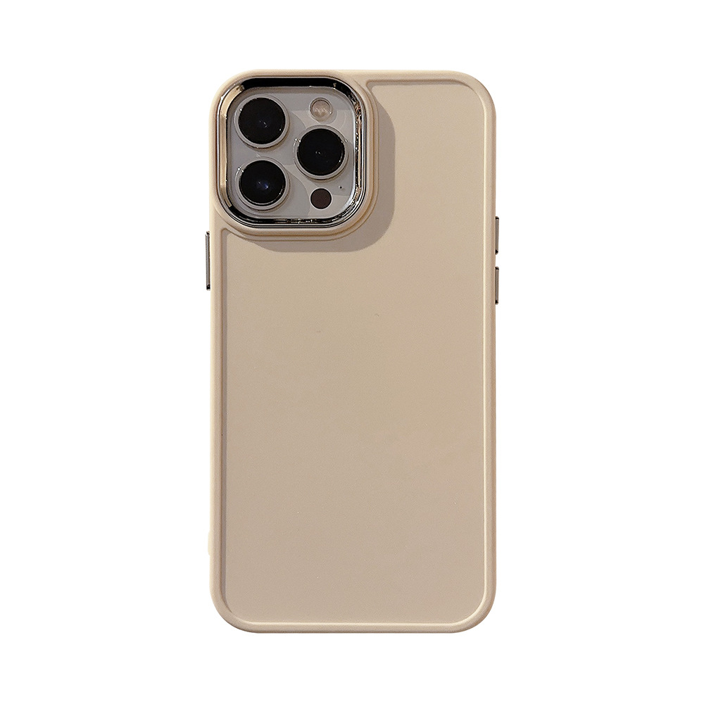 メッキレンズiphone16はアップルの携帯ケース12ソフト14シリコン13シンプルな純色15pro maxを適用します。