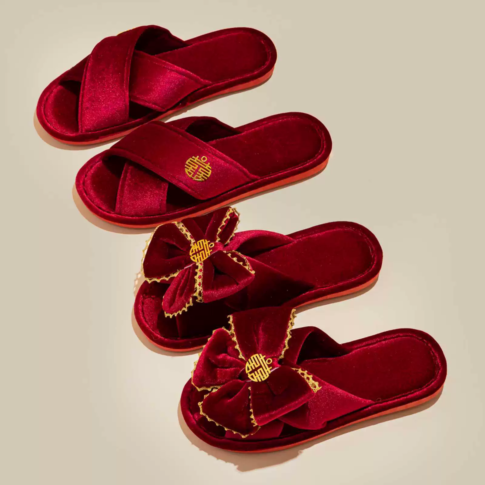 Свадебные Праздничный Красный сандалии и тапочки Свадебные Туфли Невесты Свадебные Туфли Легкие Роскошные Парные Лето