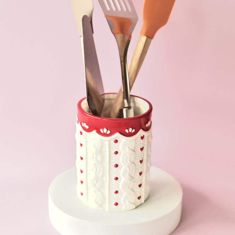 Amazon cerámica en relieve herramienta de enchufe de cocina contenedor a prueba de humedad a prueba de quemaduras estratificado hermoso fácil de limpiar