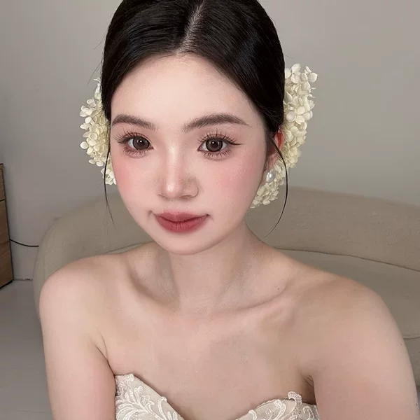 Super Fairy Bride White Hydrangea Hair Accessories, Simple and Beautiful Flower Headdress, Atmospheric Wedding Accessories