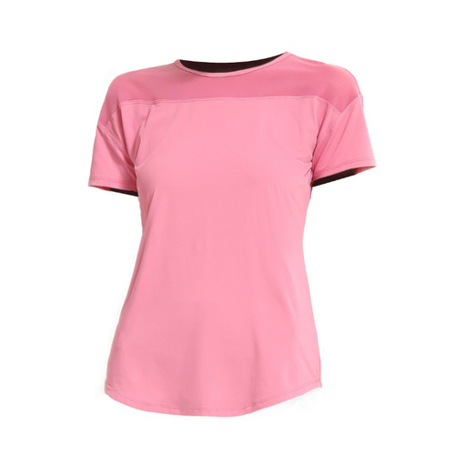 European and American hollow beautiful back sports tops loose quick-drying short-sleeved T-shirt women's mesh breathable fitness yoga wear cover-up