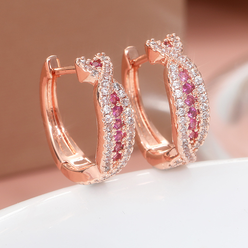 Morning Moon Cross-Border Earrings, Moon and Heart Design, Niche French Style Hoop Earrings, Direct Source of Supply